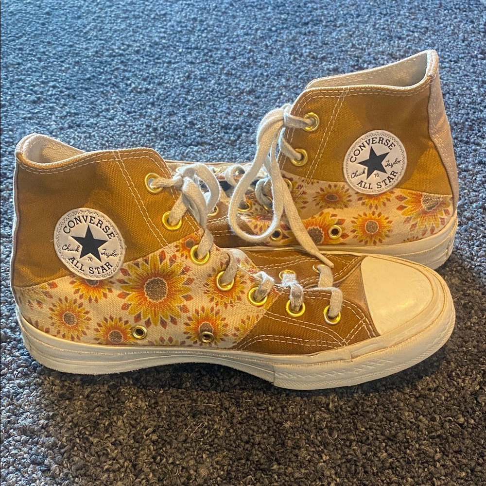 Converse Sunflower Pattern High-Tops